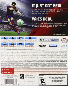 This is the back of the box for FIFA 14. I refuse to believe "Ya Es Real" is real Spanish and not someone faking Spanish.