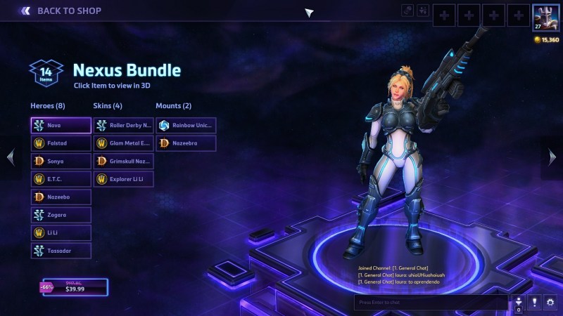 The best discounted HotS bundle, which gets you eight heroes for $40.