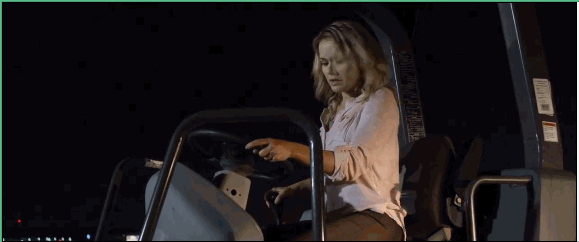 "Are you kidding me?" Chloe mutters as she realizes how slow the paving truck moves.